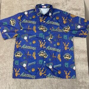 Budweiser Arizona Diamondbacks 25th Anniversary Button Up Shirt Mens XL Blue MLB